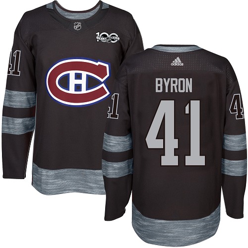 Adidas Canadiens #41 Paul Byron Black 1917-100th Anniversary Stitched NHL Jersey